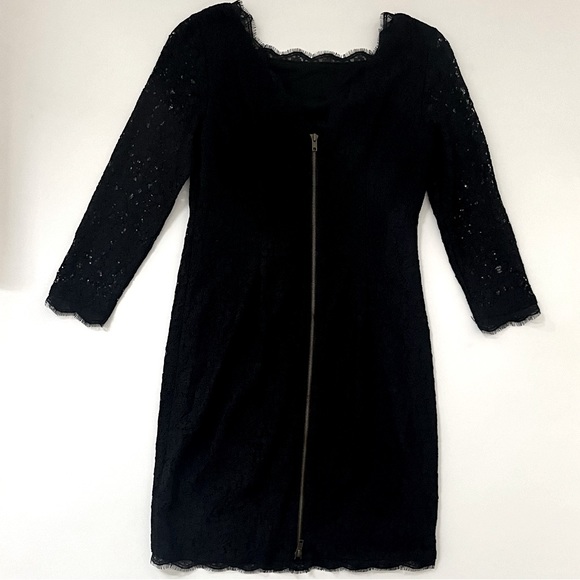 Adrianna Papell Short Lace Black Dress Size 6 - Picture 6 of 9